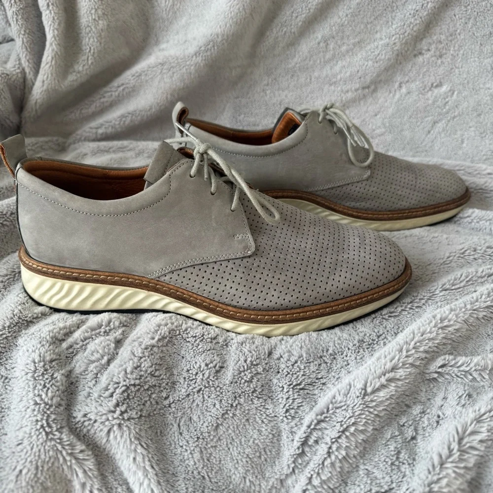 Ecco ST 1 Hybrid Lite‎ Nubuck Leather Gray Men’s Dress Shoes Size 7-7.5